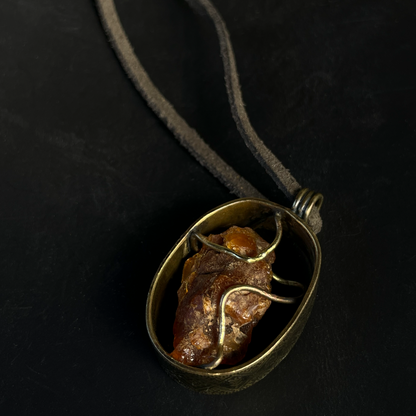 Pendant "Amber in a Cage"