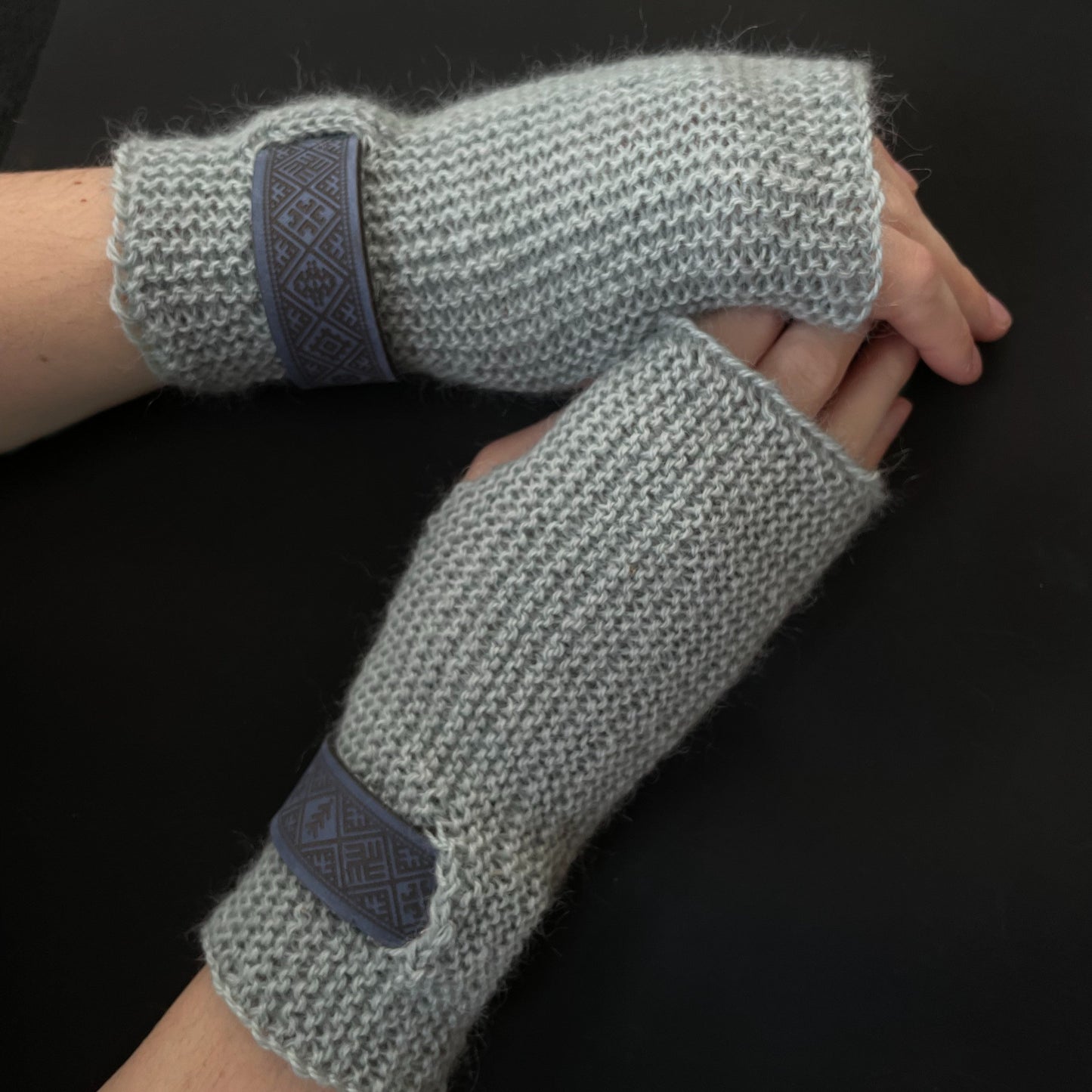 Natural wool wrist warmers