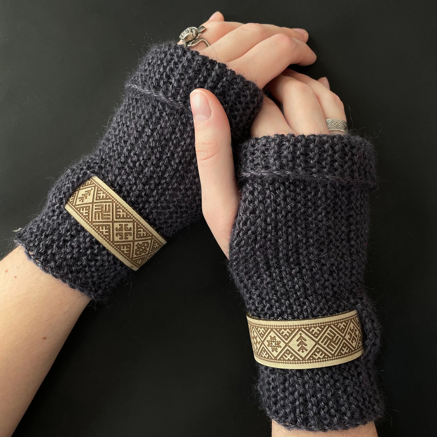 Natural wool wrist warmers