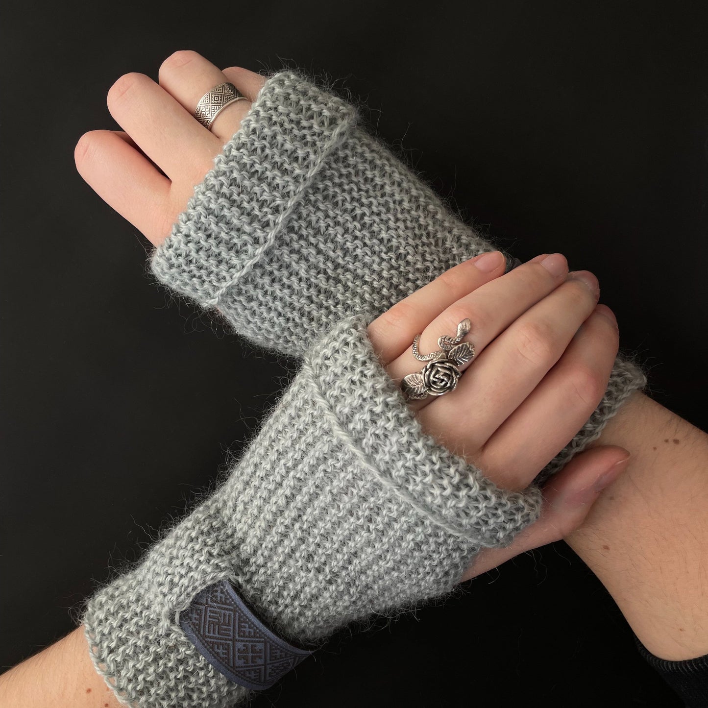 Natural wool wrist warmers