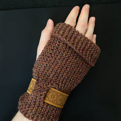 Natural wool wrist warmers