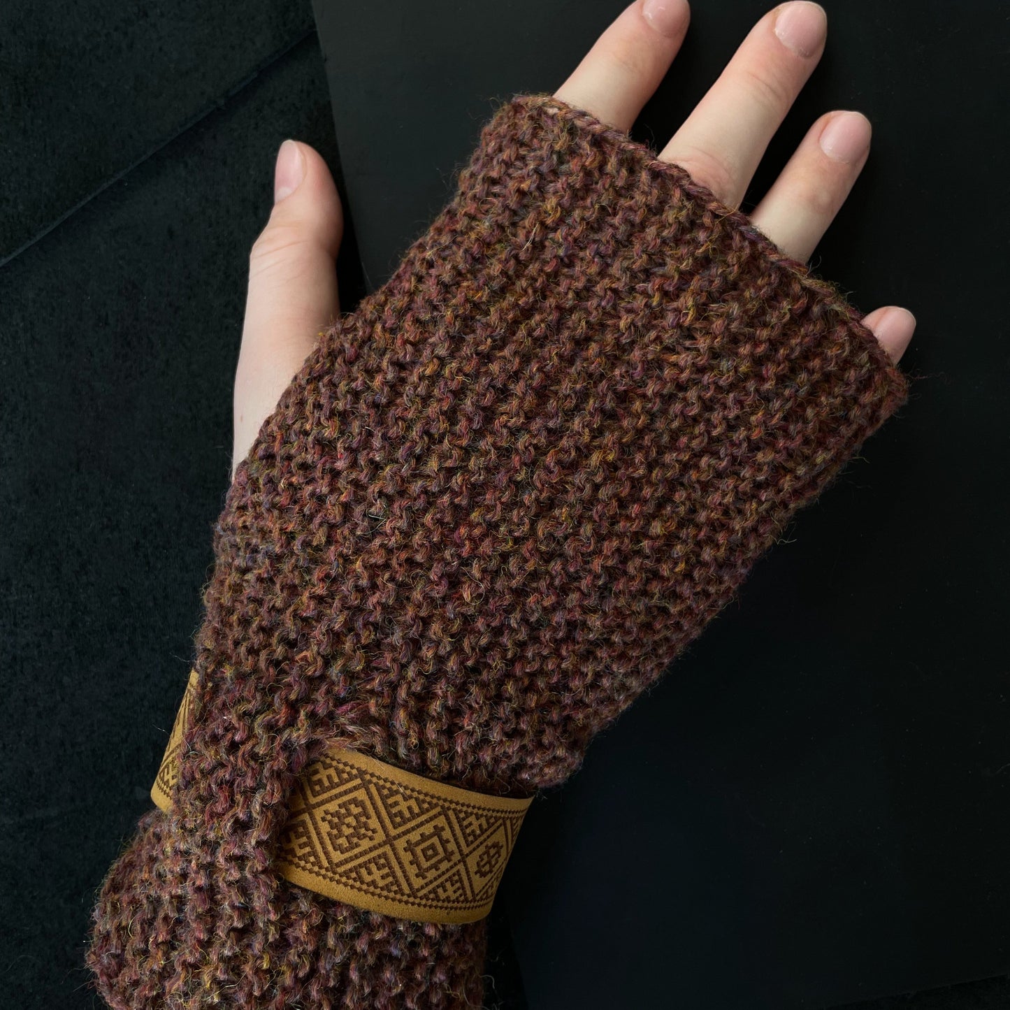 Natural wool wrist warmers